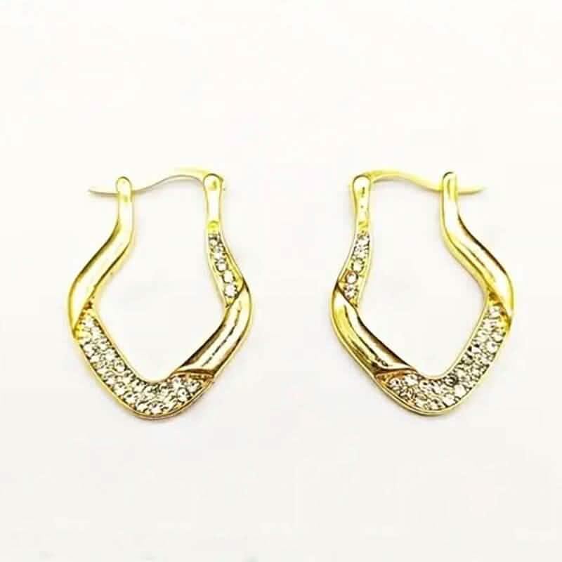 Golden Plated Zircon Jewelry Earrings
