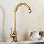 GOLDENSWAN – Antique Brass Swan Neck Faucet for Kitchen & Bathroom