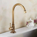 GOLDENSWAN – Antique Brass Swan Neck Faucet for Kitchen & Bathroom