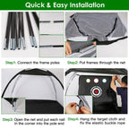 Golf Training Aids Driving Hitting Nets with Tri-Turf Golf Mat Target Cloth 10 Golf Balls 7 Golf Tees 2 Rubber Golf Tee Holders Carry Bag for Indoor Outdoor Sports
