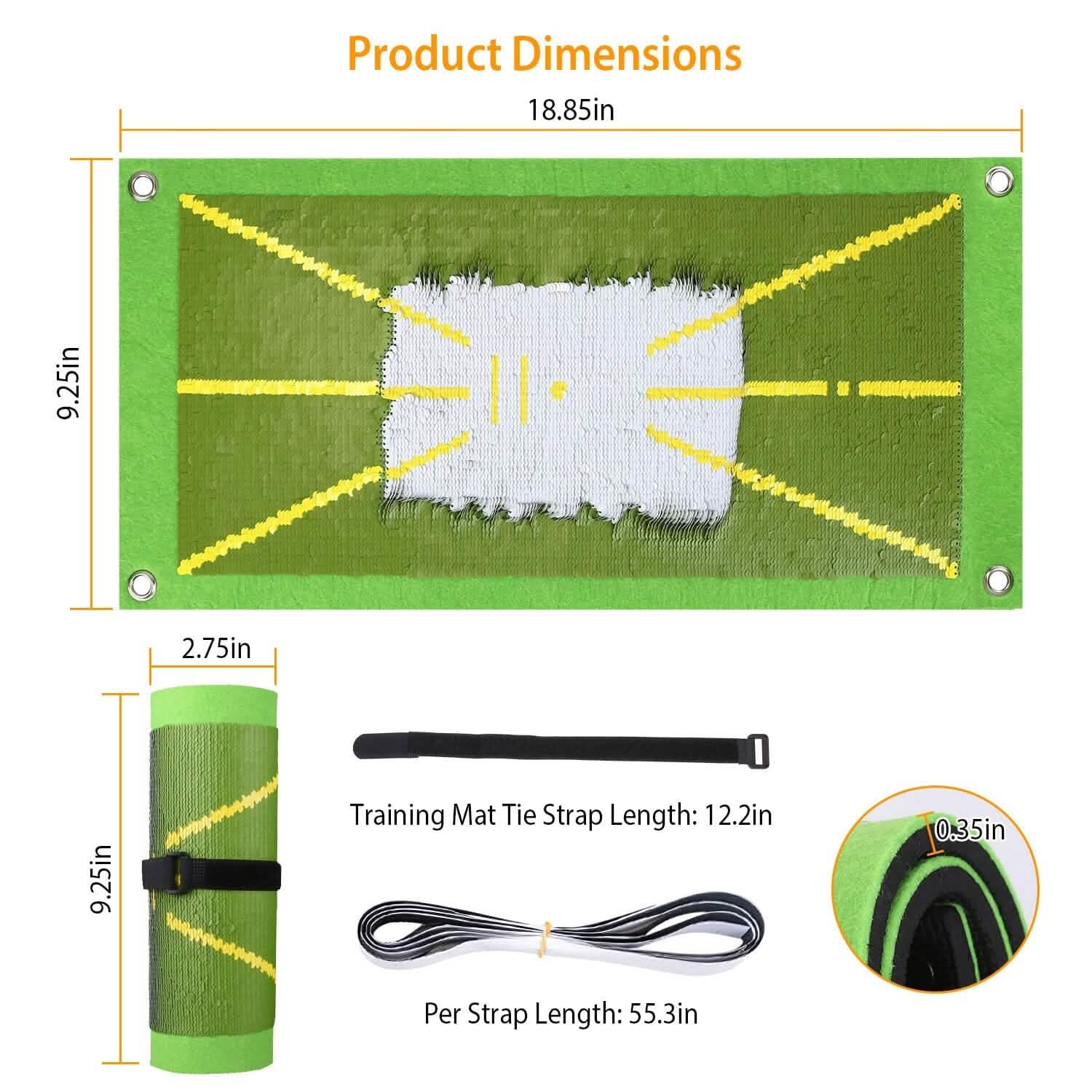 Golf Training Mat for Swing Detection Batting Path Feedback