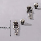 Gothic Dark Wind Skull Skeleton Hanging Earrings