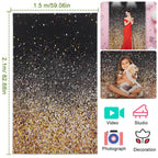 Gradual Glitter Black Gold Bokeh Spots Photography Background