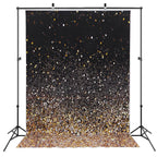 Gradual Glitter Black Gold Bokeh Spots Photography Background