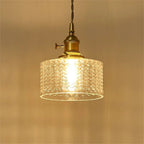 Green Glass Pendant Light Adjustable Hanging