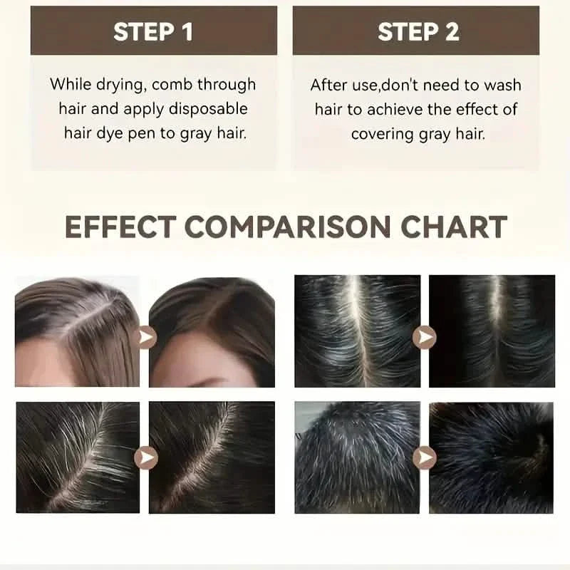 Hair Color Dye Stick, Long-lasting Coverage Of White Grey Hair