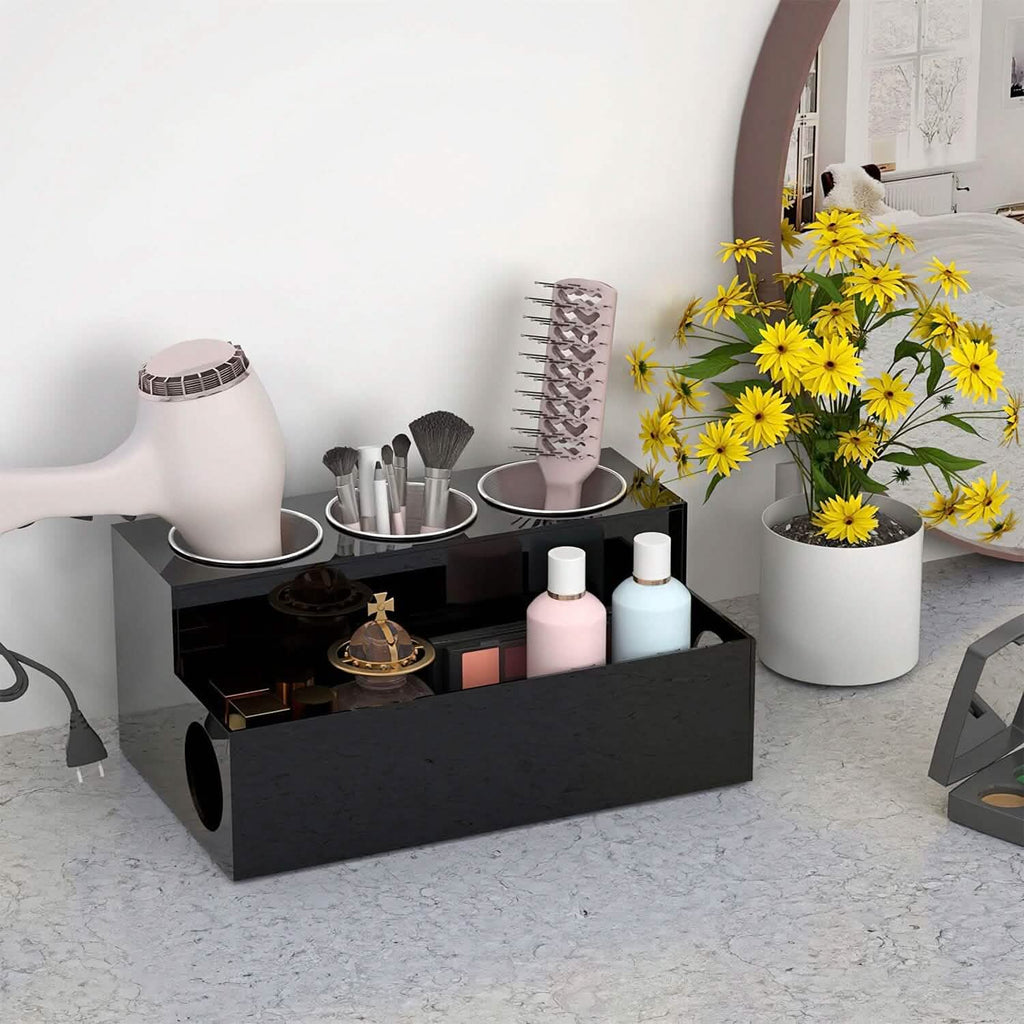 Hair Dryer Organizer with 3 Stainless Steel Cups