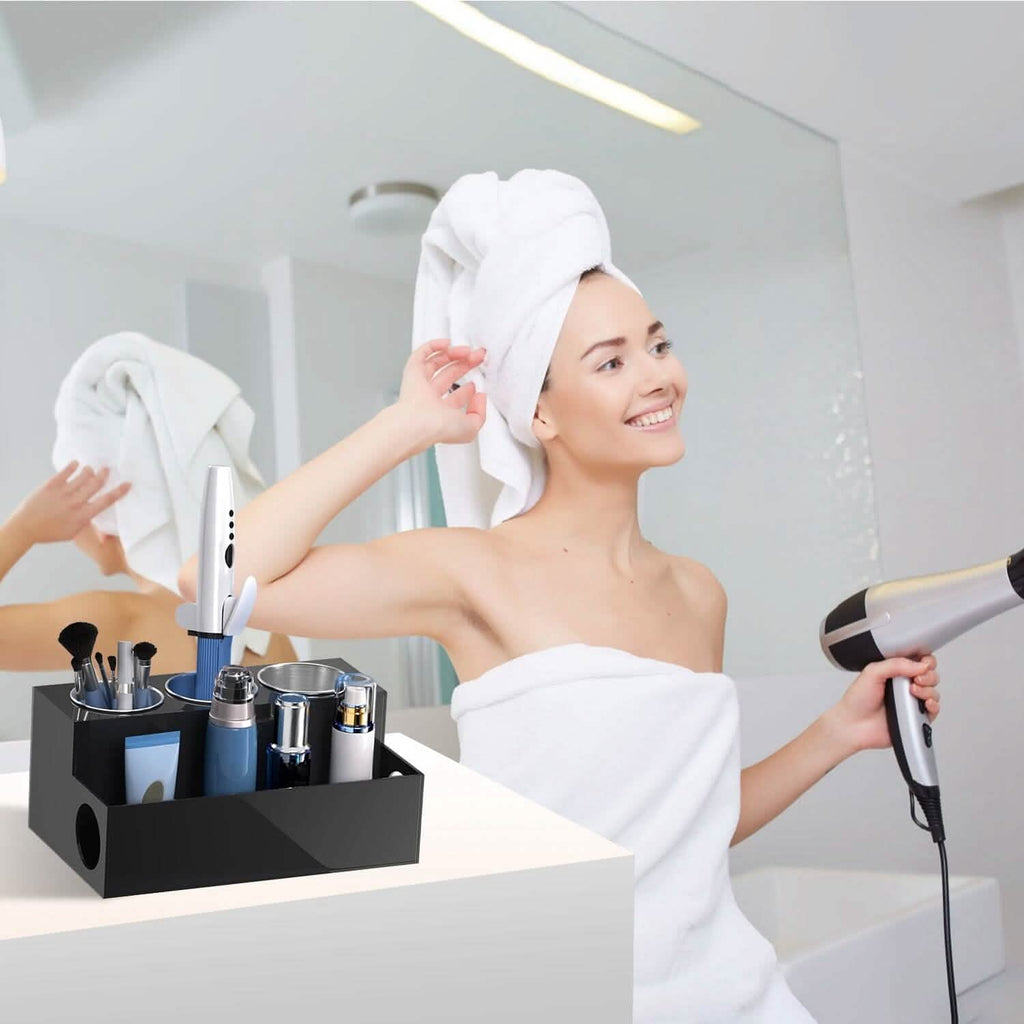 Hair Dryer Organizer with 3 Stainless Steel Cups