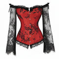 Halloween Costumes Womens Gothic Corset Lace Sleeve Outfit