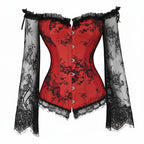 Halloween Costumes Womens Gothic Corset Lace Sleeve Outfit