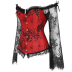 Halloween Costumes Womens Gothic Corset Lace Sleeve Outfit