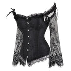 Halloween Costumes Womens Gothic Corset Lace Sleeve Outfit