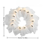 Halloween Decoration Ghost Wreath LED Lighted Design