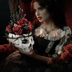 Halloween Decoration Skull Design Gothic Flower Arrangement