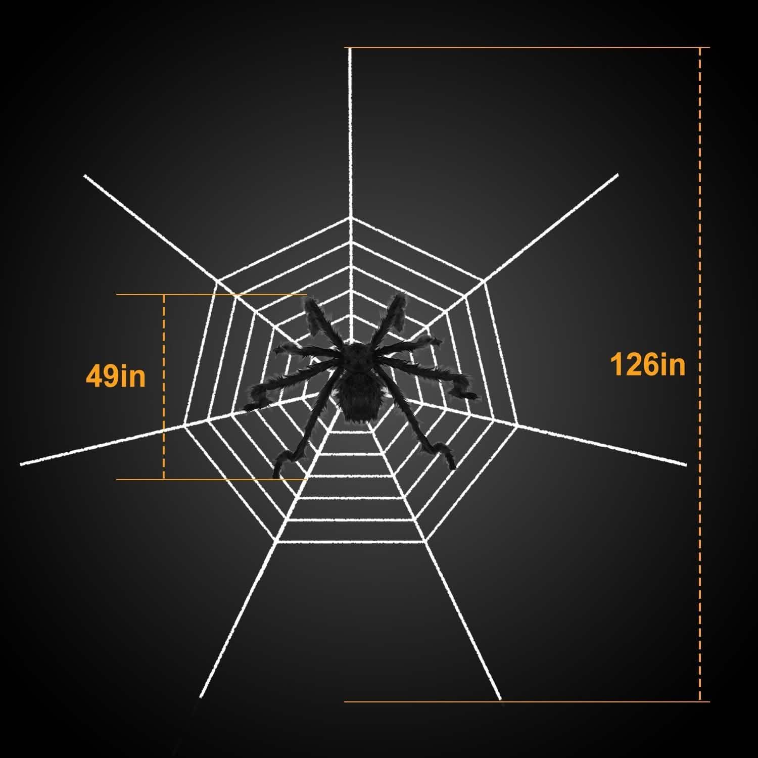 Halloween Decorations Spider 49" with 126" Tarantula Mega Spider Web