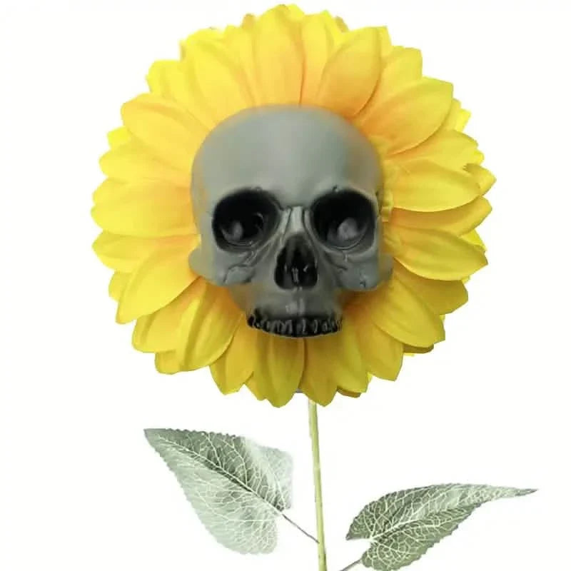 Halloween Sunflower Skull Head Garden Decoration