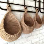 Jute Boho Wall Basket Organizer