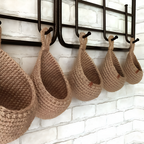 Jute Boho Wall Basket Organizer