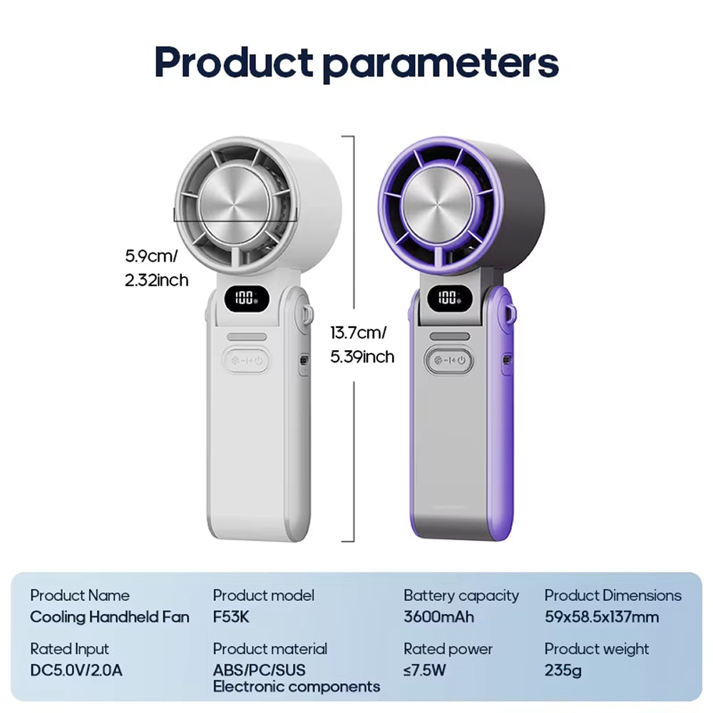Handheld Turbo-Ventilator with Semiconductor Cooling for Instant Coolness