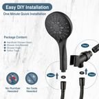 Handheld Shower Head, 9-Spray Showerhead with 69" Hose, Bracket
