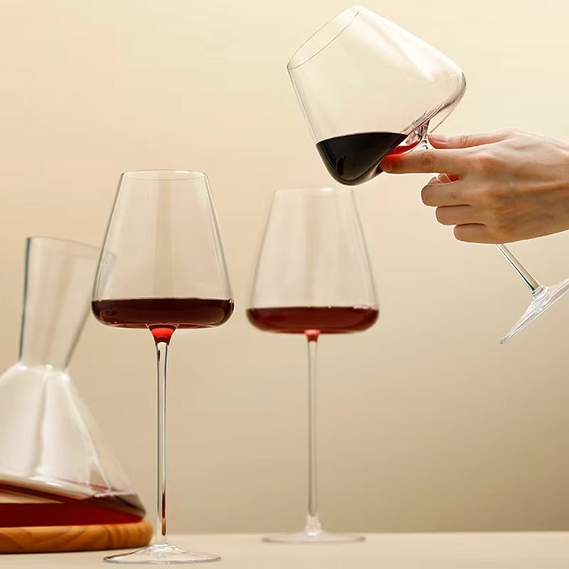 Handmade Wine and Champagne Glasses Set with Refined Design