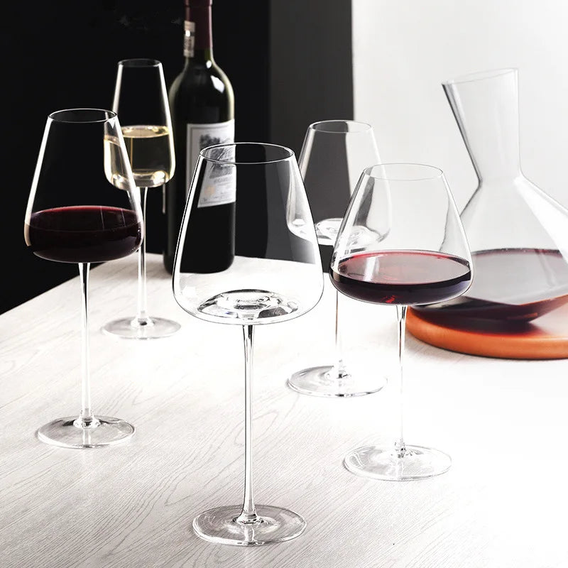 Handmade Wine and Champagne Glasses Set with Refined Design