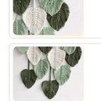 Handwoven Cotton Rope Leaf Tapestry