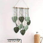 Handwoven Cotton Rope Leaf Tapestry