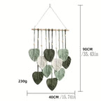 Handwoven Cotton Rope Leaf Tapestry