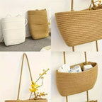 Hanging Basket Organizer with 3 Compartments and Door Hook for Vertical Storage