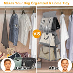Hanging HandBag Organizer with 6 Pockets Closet Purse Storage