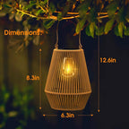 Hanging Solar Woven Lantern Solar Lamp Lights Decoration