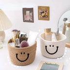 Happy Face Woven Storage Basket