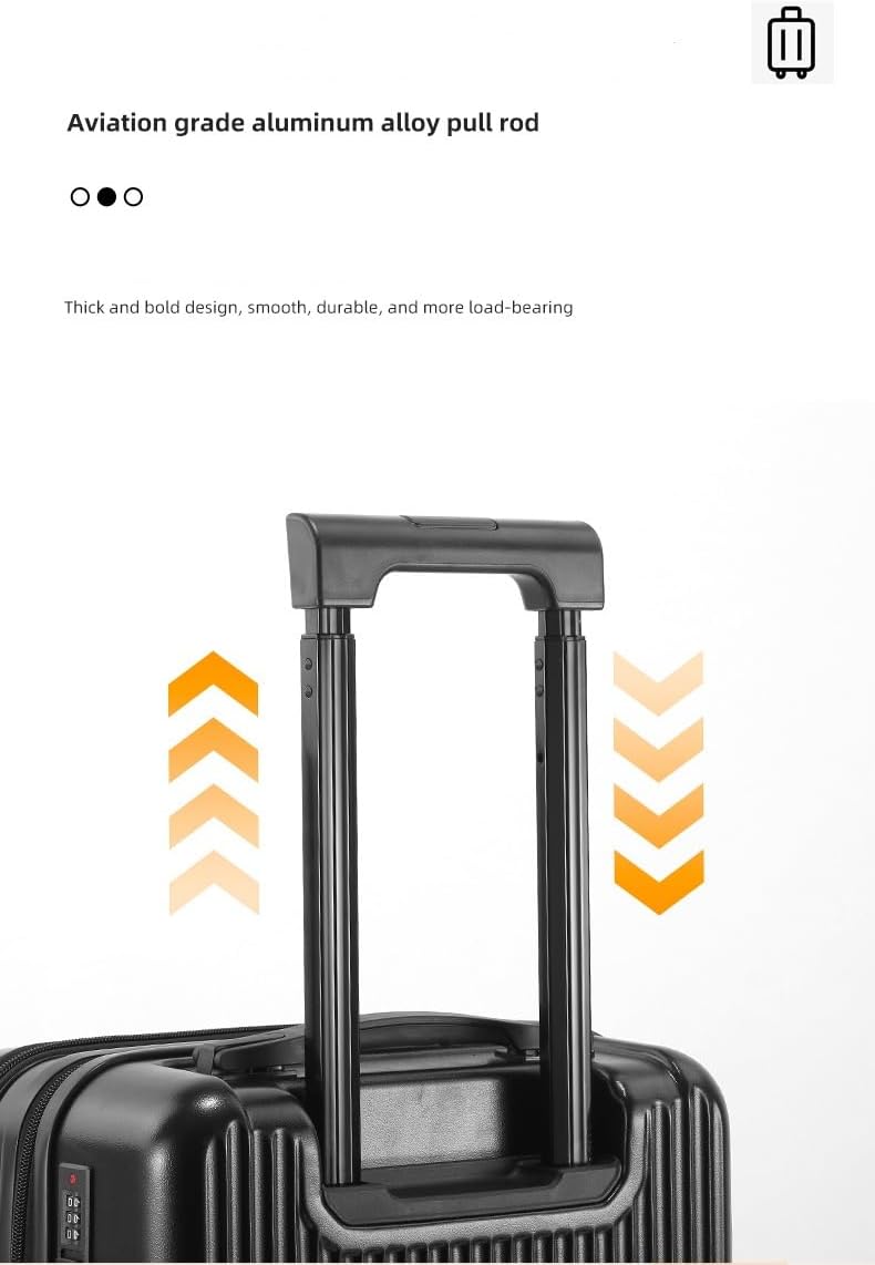 Carry-On Luggage with Drink Holder, USB, and TSA Lock