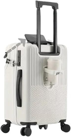 Carry-On Luggage with Drink Holder, USB, and TSA Lock