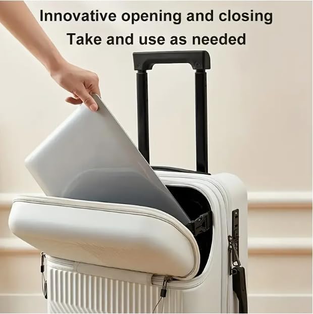 Carry-On Luggage with Drink Holder, USB, and TSA Lock