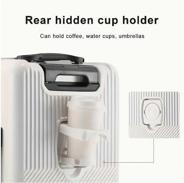 Carry-On Luggage with Drink Holder, USB, and TSA Lock