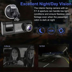 HD 1080P Car Dual Camera with IR Night Vision Loop Recording 2" IPS Screen