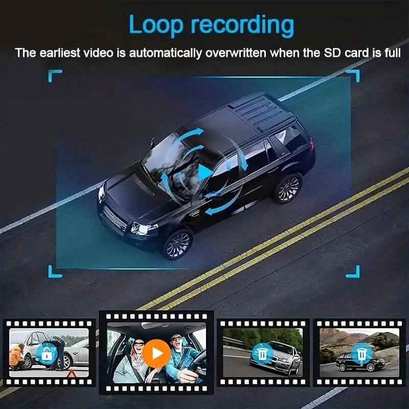 HD 1080P Car Dual Camera with IR Night Vision Loop Recording 2" IPS Screen
