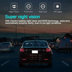 HD 1080P Car Dual Camera with IR Night Vision Loop Recording 2" IPS Screen