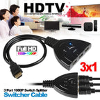 HDMI 1080P 3-in-1 Output HDTV Switch Splitter