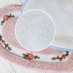 Heart-Shaped Floral Accent Rug