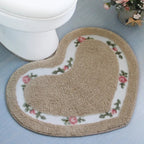 Heart-Shaped Floral Accent Rug