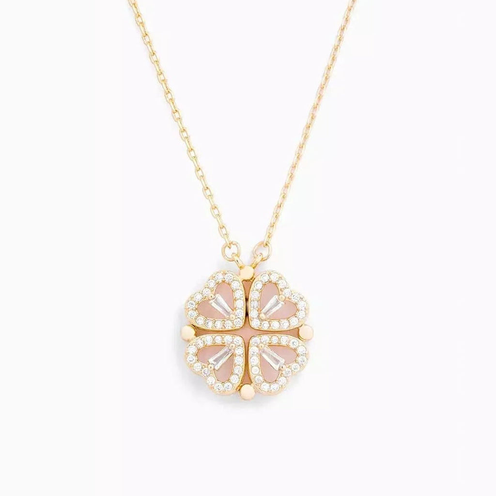 Heart Necklace | Convertible Pendant | Sparkling Lucky Motif Eye-Catcher