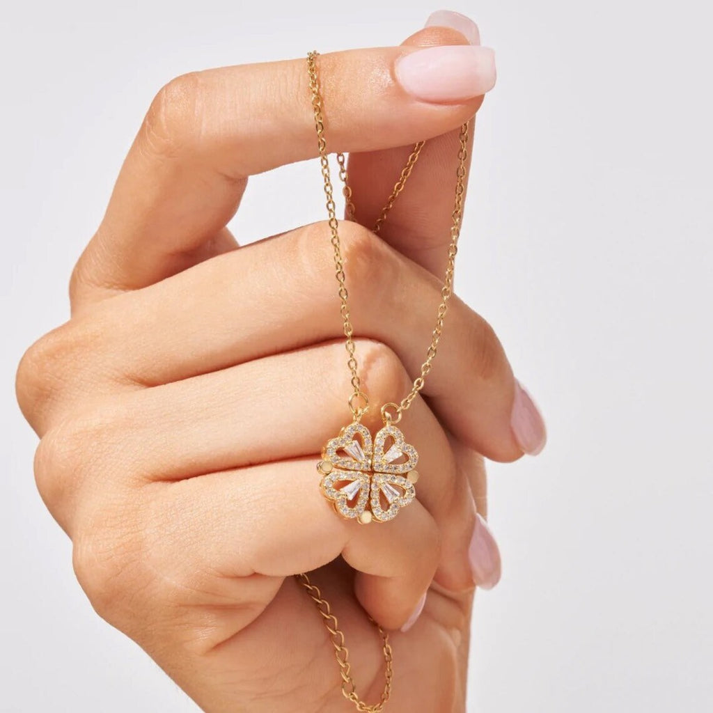 Heart Necklace | Convertible Pendant | Sparkling Lucky Motif Eye-Catcher