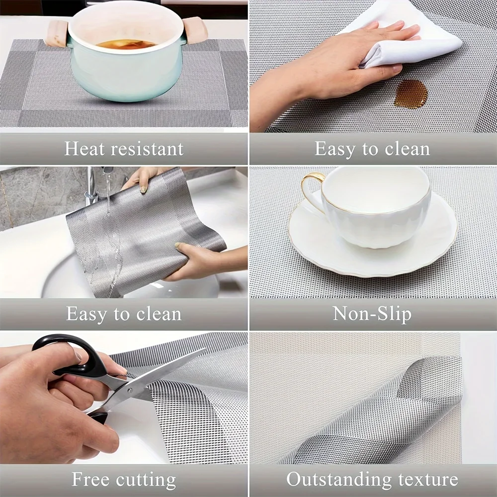 Heat-Resistant PVC Placemats - Washable & Non-Slip Table Mats