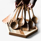 Heat-Resistant Wooden Kitchen Utensil Set