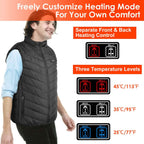 Heated Vest Electric USB Jacket with 3 Temperature Levels