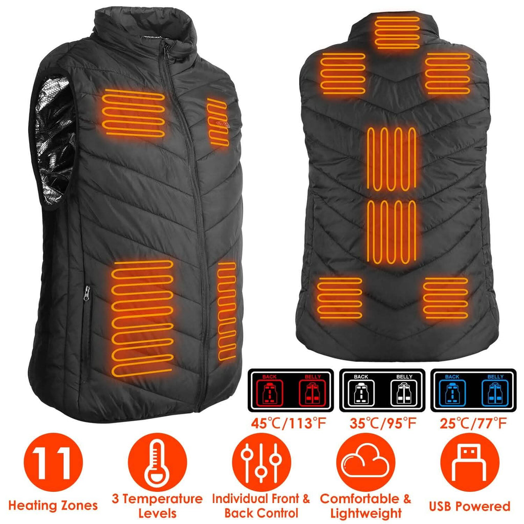 Heated Vest Electric USB Jacket with 3 Temperature Levels