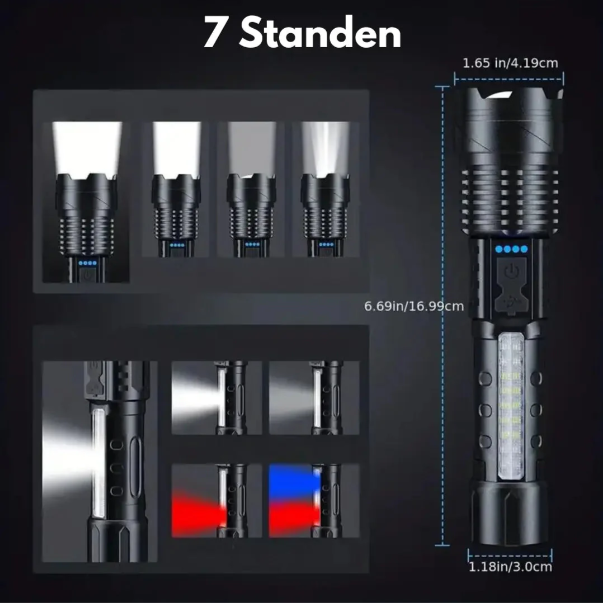 5000 Lumen Powerful Tactical Flashlight with USB